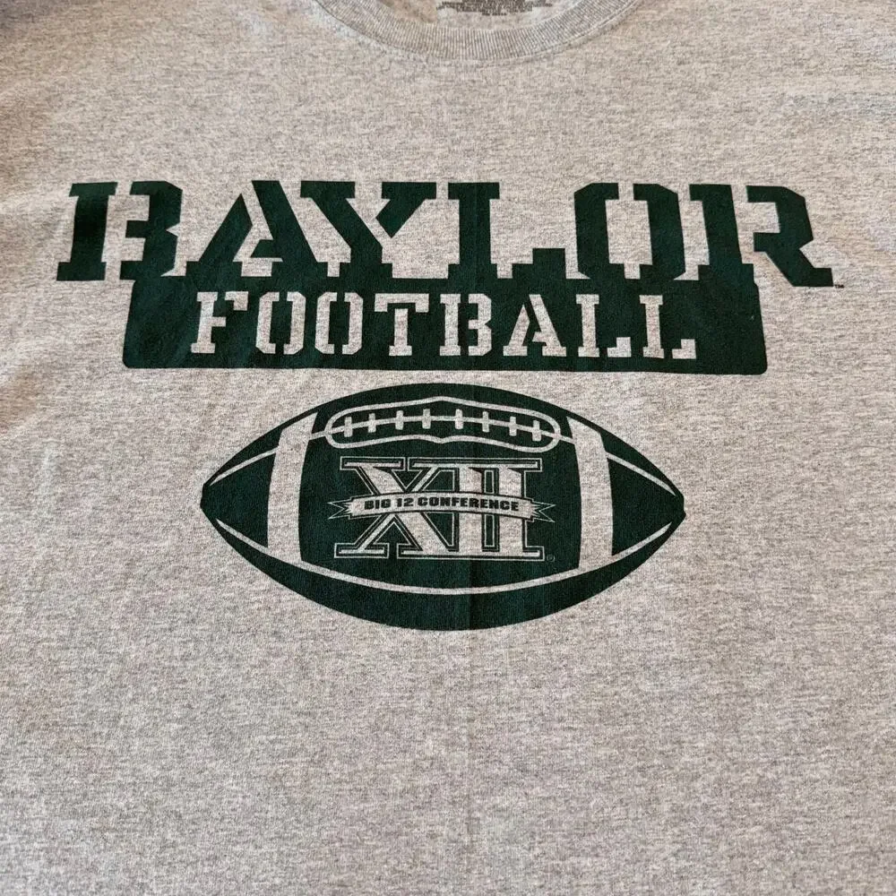 Champion Baylor University gray and green collegiate  graphic tee  LG - Picture 3 of 7
